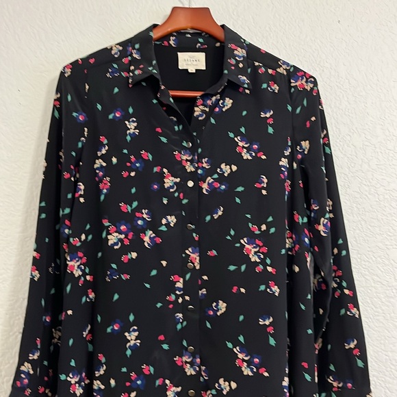 Sezane Floral Silk Shirt Dress - Picture 6 of 17